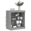 Miniatyrbillede 5 af 11: The Living Store skænk med LED-lys 60,5x37x67 cm grå sonoma-eg -  Skænke