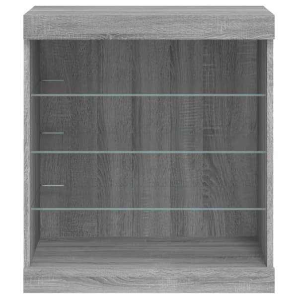 The Living Store skænk med LED-lys 60,5x37x67 cm grå sonoma-eg -  Skænke