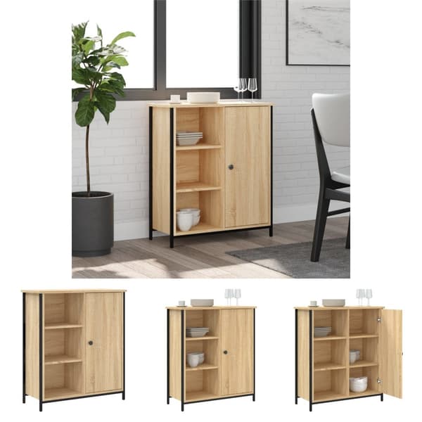The Living Store Senkki Sonoma-tammi 70x30x80 cm tekninen puu - Tarjoilupöydät & senkit