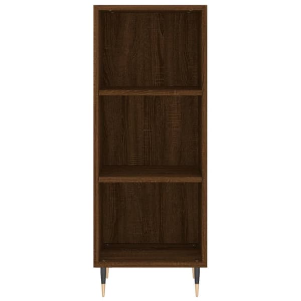 The Living Store Kaappi ruskea tammi 34,5x34x180 cm tekninen puu - Tarjoilupöydät & senkit