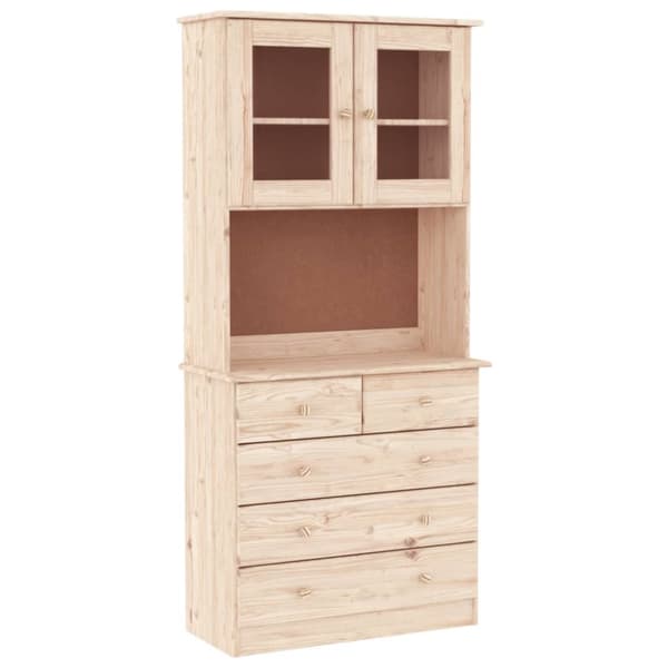 The Living Store skænk ALTA 77x35x165 cm massivt fyrretræ -  Skænke