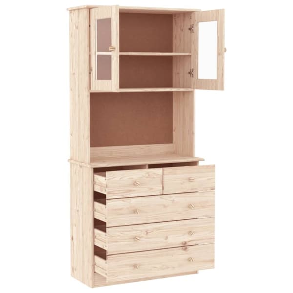 The Living Store skænk ALTA 77x35x165 cm massivt fyrretræ -  Skænke