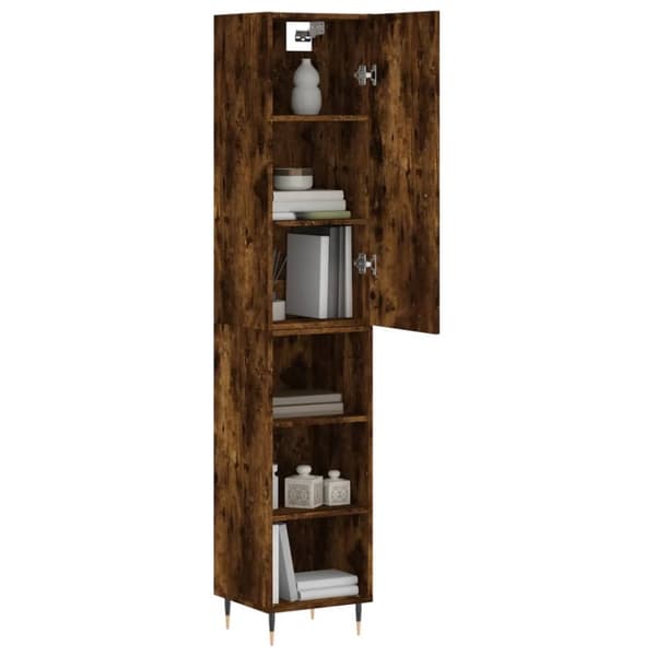 The Living Store skab 34,5x34x180 cm konstrueret træ røget egetræ - Skænke