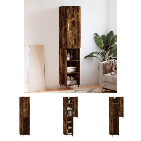 The Living Store skab 34,5x34x180 cm konstrueret træ røget egetræ - Skænke