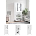 Miniatyrbild 1 av 11: The Living Store Högskåp högglans vit 69,5x34x180 cm konstruerat trä -  Skänkar & serveringsbord