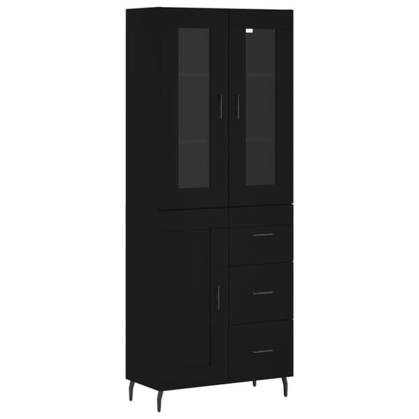 The Living Store højskab 69,5x34x180 cm konstrueret træ sort -  Skænke