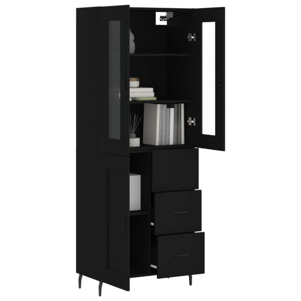 The Living Store højskab 69,5x34x180 cm konstrueret træ sort -  Skænke