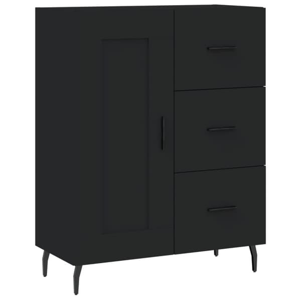 The Living Store højskab 69,5x34x180 cm konstrueret træ sort -  Skænke