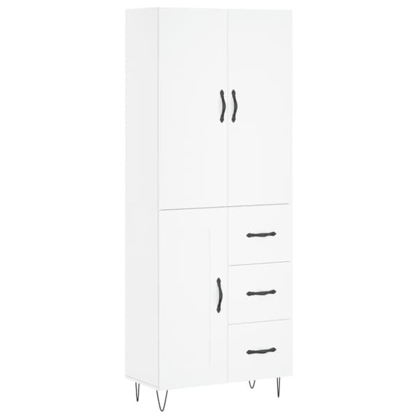 The Living Store højskab 69,5x34x180 cm konstrueret træ hvid - Skænke