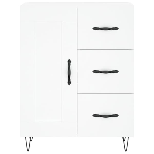 The Living Store højskab 69,5x34x180 cm konstrueret træ hvid - Skænke