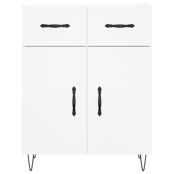 The Living Store Högskåp högglans vit 69,5x34x180 cm konstruerat trä - Skänkar & serveringsbord