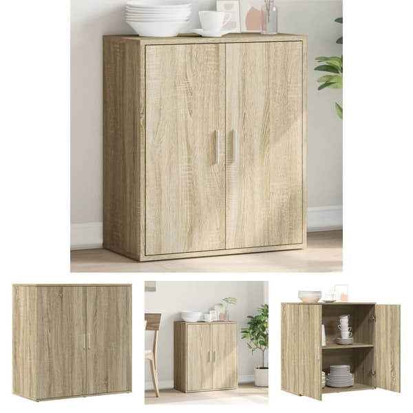 The Living Store Senkki Sonoma-tammi 79x38x80 cm tekninen puu -  Tarjoilupöydät & senkit