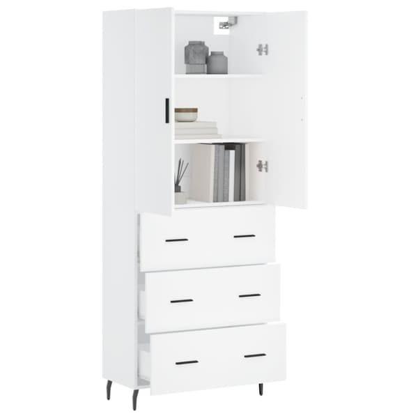 The Living Store højskab 69,5x34x180 cm konstrueret træ hvid -  Skænke