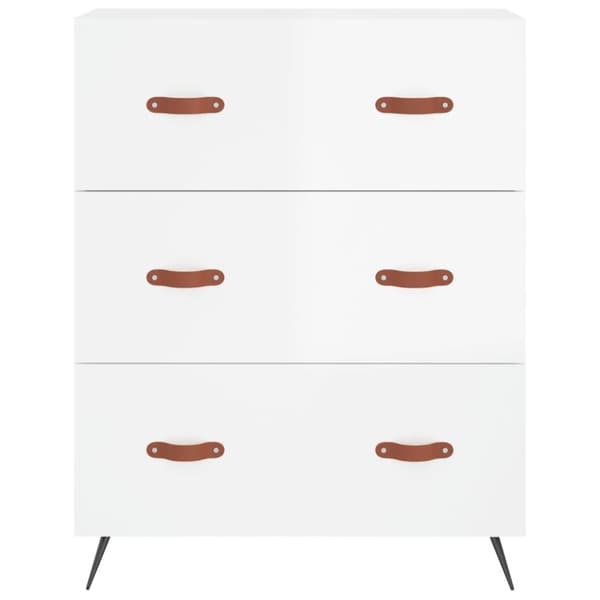 The Living Store højskab 69,5x34x180 cm konstrueret træ hvid højglans -  Skænke