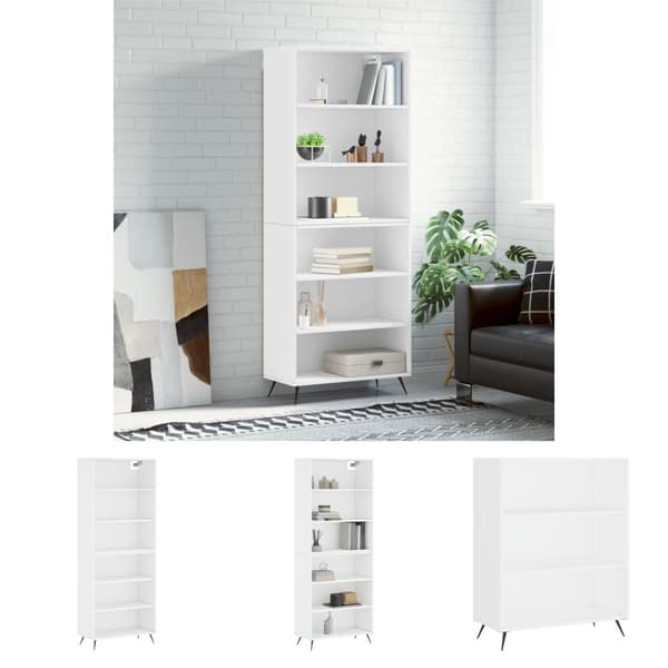 The Living Store Kaappi valkoinen 69,5x32,5x180 cm tekninen puu -  Tarjoilupöydät & senkit