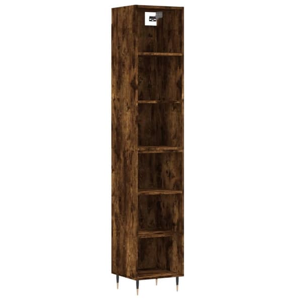 The Living Store skab 34,5x32,5x180 cm konstrueret træ Røget egetræsfarve -  Skænke