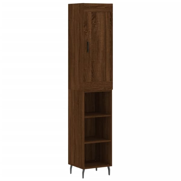 The Living Store skab 34,5x34x180 cm konstrueret træ brun egetræsfarve -  Skænke