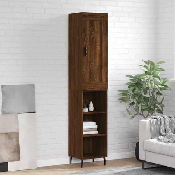 The Living Store skab 34,5x34x180 cm konstrueret træ brun egetræsfarve -  Skænke