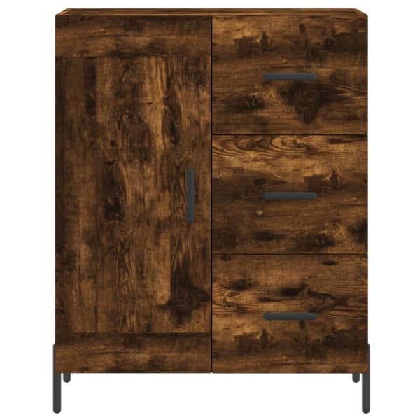 The Living Store højskab 69,5x34x180 cm konstrueret træ røget egetræsfarve -  Skænke