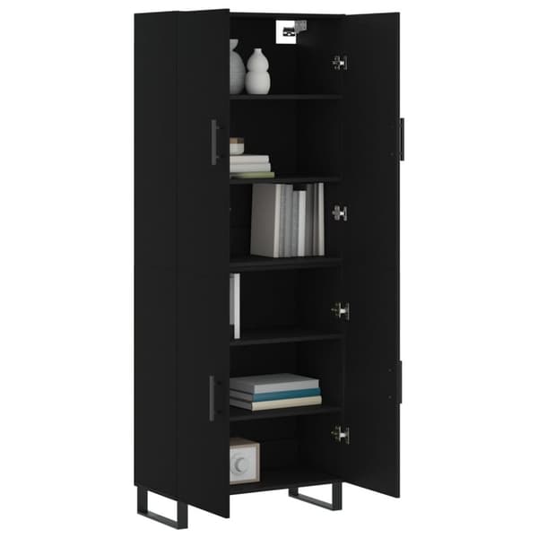 The Living Store højskab 69,5x34x180 cm konstrueret træ sort - Skænke