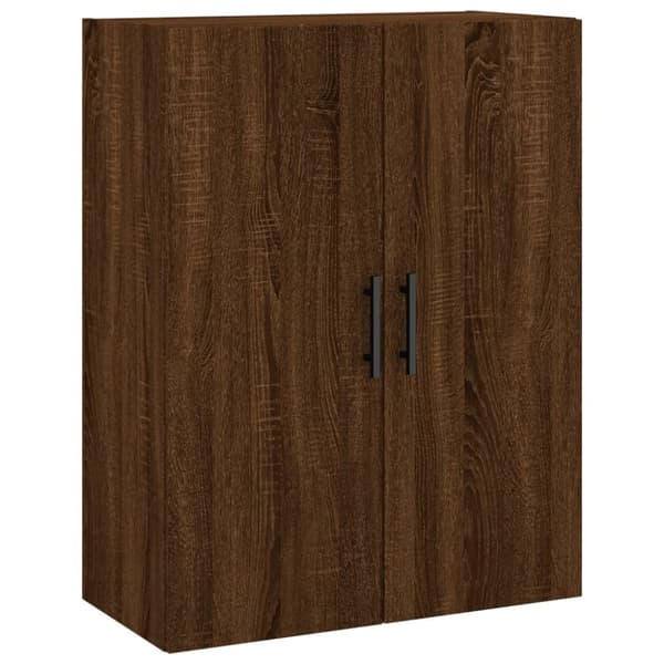 The Living Store Högskåp brun ek 69,5x34x180 cm konstruerat trä - Skänkar & serveringsbord