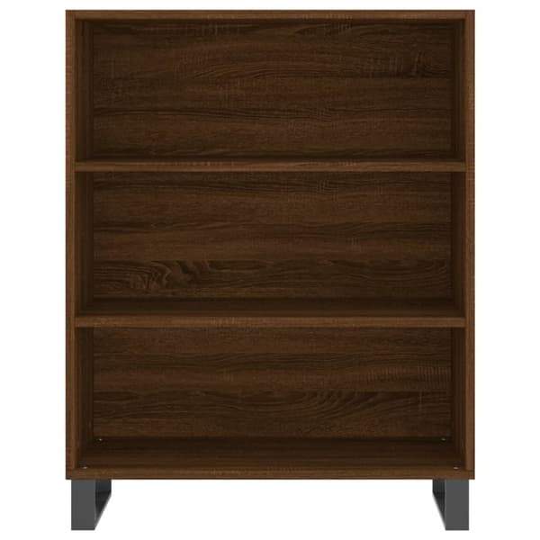 The Living Store Högskåp brun ek 69,5x34x180 cm konstruerat trä - Skänkar & serveringsbord