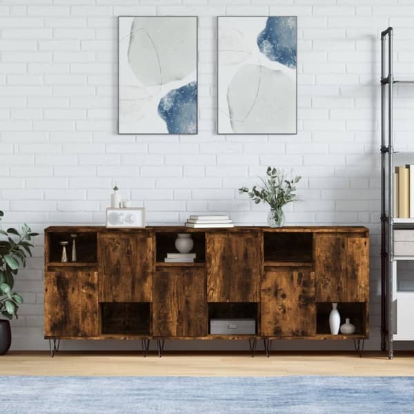 The Living Store Senkit 3 kpl savutammi tekninen puu -  Tarjoilupöydät & senkit