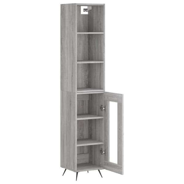 The Living Store højskab 34,5x34x180 cm konstrueret træ grå sonoma-eg - Skænke