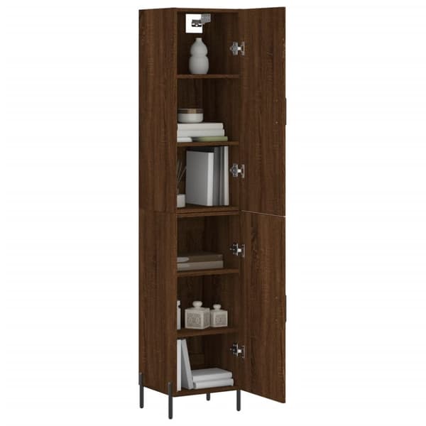 The Living Store skab 34,5x34x180 cm konstrueret træ brun egetræsfarve - Skænke