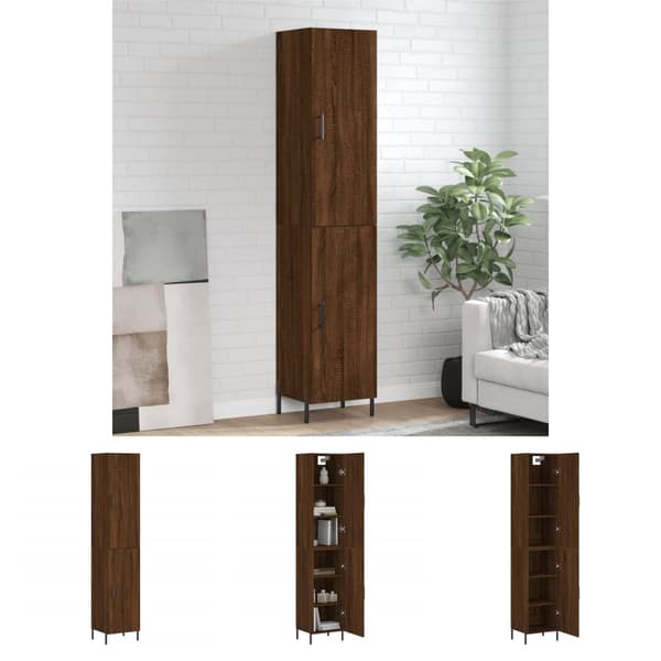 The Living Store skab 34,5x34x180 cm konstrueret træ brun egetræsfarve -  Skænke