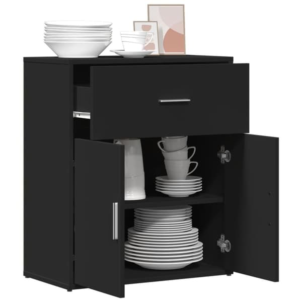 The Living Store skænk 60x31x70 cm konstrueret træ sort - Skænke