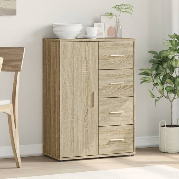 The Living Store skab 60x31x84 cm konstrueret træ røget egetræsfarve -  Skænke
