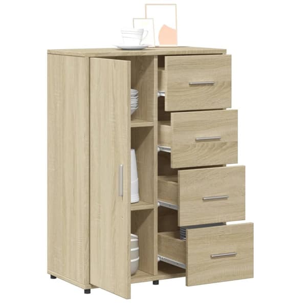 The Living Store skab 60x31x84 cm konstrueret træ røget egetræsfarve -  Skænke