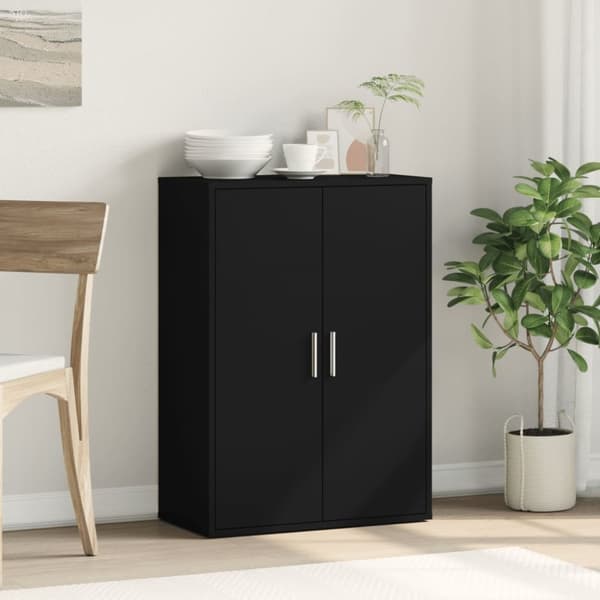 The Living Store Byrå svart 60x31x84 cm konstruerat trä - Skänkar & serveringsbord