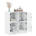 Miniatyrbild 6 av 11: The Living Store Sidoskåp med glasdörrar vit 68x37x75,5 cm -  Skänkar & serveringsbord