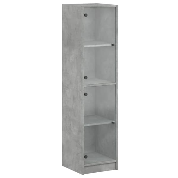 The Living Store skab med glaslåger 35x37x142 cm betongrå - Skænke