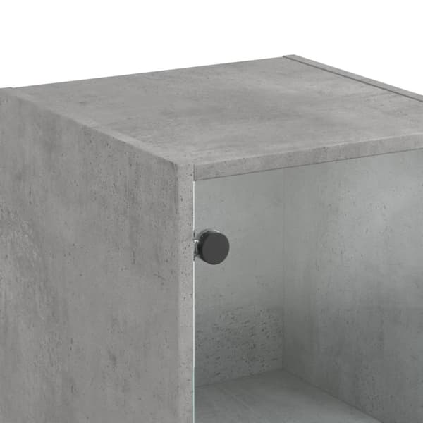 The Living Store skab med glaslåger 35x37x142 cm betongrå - Skænke