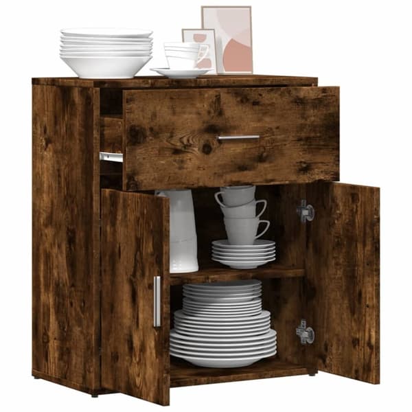 The Living Store Senkki savutammi 60x31x70 cm tekninen puu - Tarjoilupöydät & senkit
