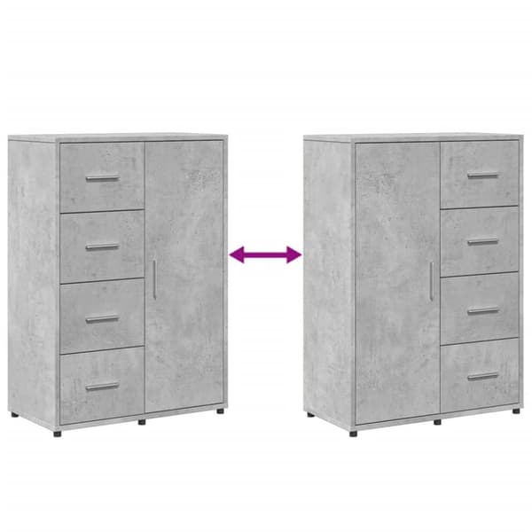 The Living Store Skänkar 2 st betonggrå 60x31x84 cm konstruerat trä - Skänkar & serveringsbord