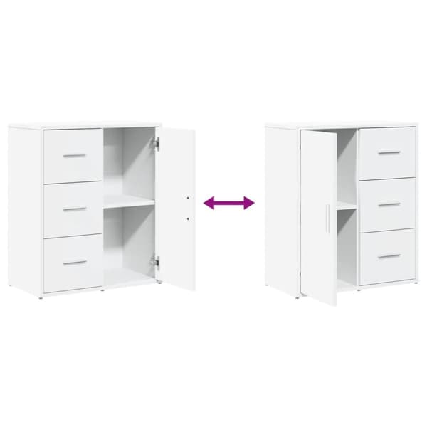 The Living Store Skänkar 2 st vit 60x31x70 cm konstruerat trä - Skänkar & serveringsbord