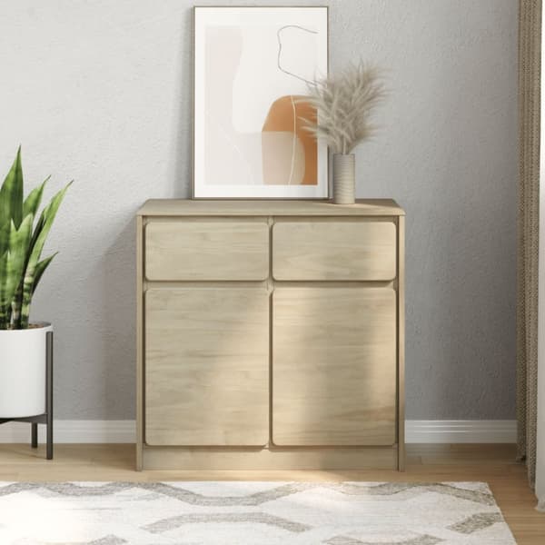 The Living Store Senkki SAUDA tammenvärinen 80x43x75,5 cm täysi mänty -  Tarjoilupöydät & senkit