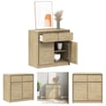 Pikkukuva 1 / 10: The Living Store Senkki SAUDA tammenvärinen 80x43x75,5 cm täysi mänty -  Tarjoilupöydät & senkit