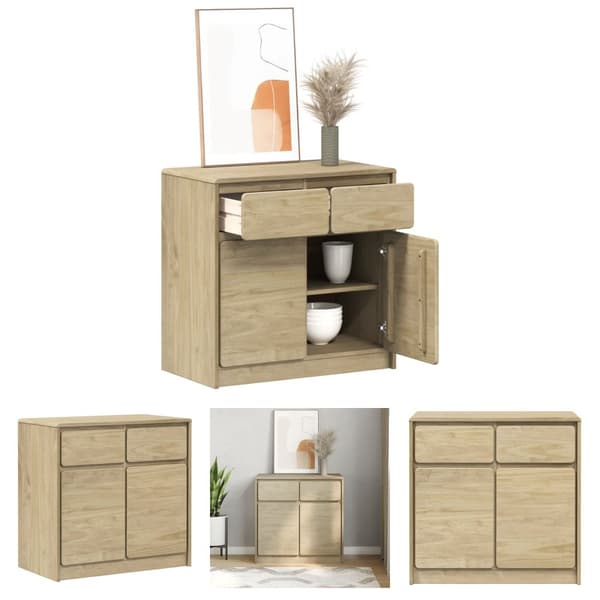The Living Store Senkki SAUDA tammenvärinen 80x43x75,5 cm täysi mänty -  Tarjoilupöydät & senkit