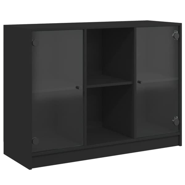 The Living Store Senkki musta 102x37x75,5 cm tekninen puu -  Tarjoilupöydät & senkit