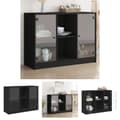 Pikkukuva 1 / 11: The Living Store Senkki musta 102x37x75,5 cm tekninen puu -  Tarjoilupöydät & senkit