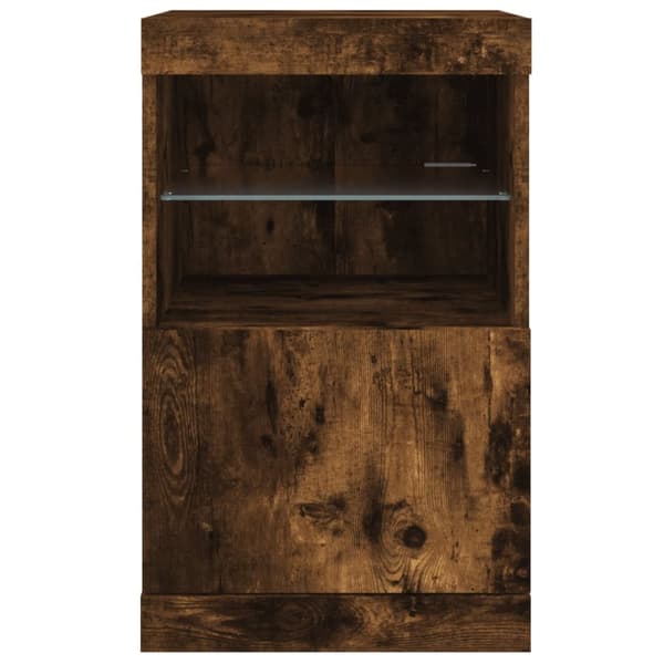 The Living Store Skänk med LED-belysning rökfärgad ek 41x37x67 cm -  Skänkar & serveringsbord