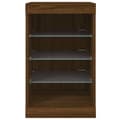 Miniatyrbillede 7 af 11: The Living Store skænk med LED-lys 41x37x67 cm brun egetræsfarve -  Skænke