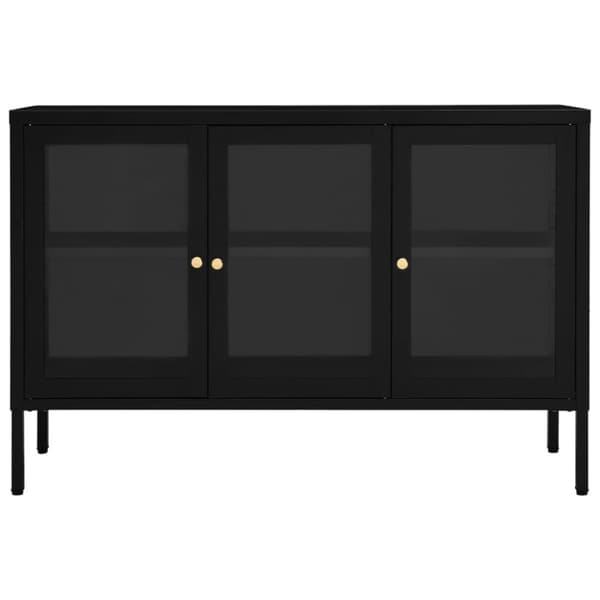 Skænke - Living skænk 105x35x70 cm stål og glas sort