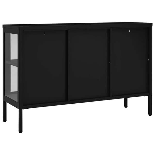 Skænke - Living skænk 105x35x70 cm stål og glas sort