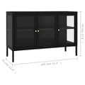 Miniatyrbillede 11 af 11: Skænke - Living skænk 105x35x70 cm stål og glas sort